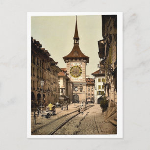 Carte Postale Tour de l'horloge, Berne, Ville, Suisse vintage