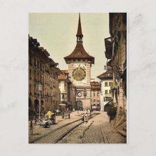 Carte Postale Tour de l'horloge, Berne, Ville, Suisse vintage