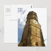 Carte Postale Tour de l'horloge de l'église - Stuttgart, Allemag (Devant / Derrière)