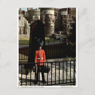 Carte Postale Tour de Londres Portrait de Garde Vintage