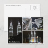 Carte Postale tour de petronas triple (Devant / Derrière)