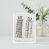Carte Postale Tour de Pise Diagramme Architectural (Debout devant)