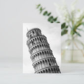 Carte Postale Tour de Pise en noir et blanc Italie (Debout devant)