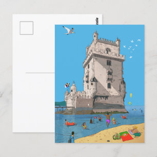 Carte Postale Tour de St. Vincent Lisbonne Portugal Illustration
