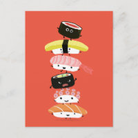 Tour de Sushi - Une pile heureuse d'amis Sushi