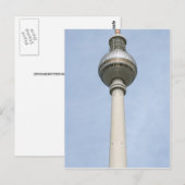 Carte Postale Tour de télévision de Berlin (Devant / Derrière)