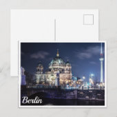 Carte Postale Tour de télévision et Cathédrale de Berlin à Berli (Devant / Derrière)