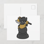 Carte Postale Tour d'échecs à la hache aux échecs (Devant / Derrière)