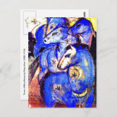 Carte Postale Tour des Chevaux Bleus par Franz Marc (Devant / Derrière)