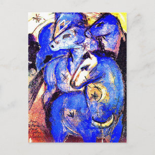 Carte Postale Tour des Chevaux Bleus par Franz Marc