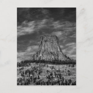 Carte Postale Tour Devils dans le Wyoming noir et blanc