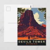 Carte Postale Tour Devils Tower, Wyoming (Devant / Derrière)