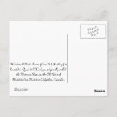 Carte Postale Tour d'horloge de Montréal (Dos)