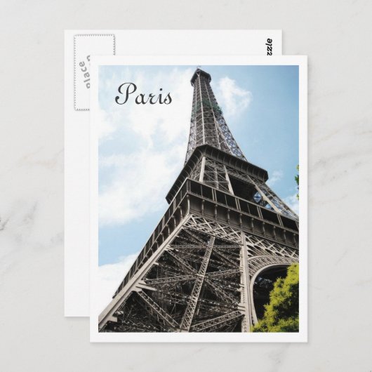 Carte Postale Tour Eiffel (Devant / Derrière)