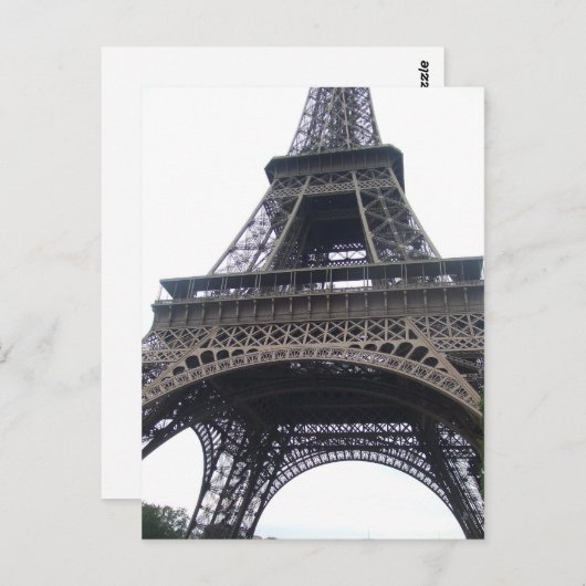Carte Postale Tour Eiffel (Devant / Derrière)