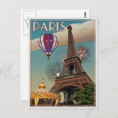 Carte Postale Tour Eiffel (Devant / Derrière)