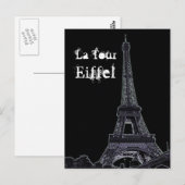 Carte postale Tour Eiffel (Devant / Derrière)