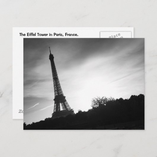 Carte postale Tour Eiffel (Devant / Derrière)