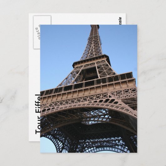 Carte Postale Tour Eiffel (Devant / Derrière)