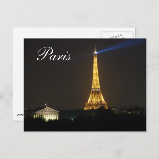 Carte Postale Tour Eiffel (Devant / Derrière)