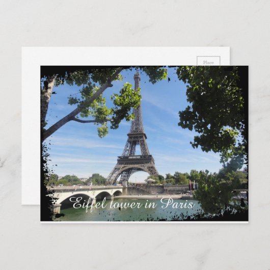 carte postale tour eiffel (Devant / Derrière)