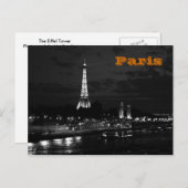Carte Postale Tour Eiffel à Paris (Devant / Derrière)