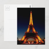 Carte Postale Tour Eiffel à Paris (Devant / Derrière)