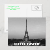 Carte Postale Tour Eiffel À Paris (Devant / Derrière)