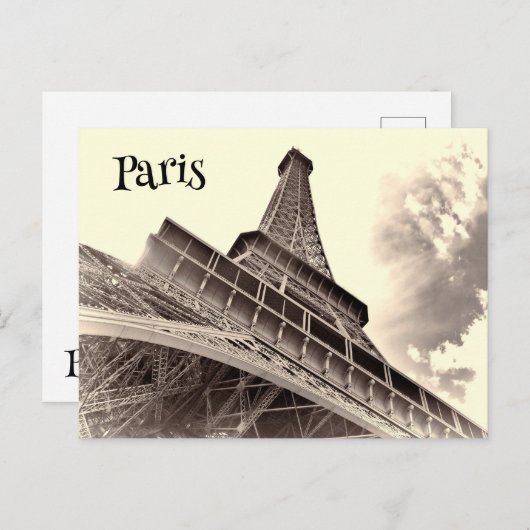 Carte Postale Tour Eiffel à Paris (Devant / Derrière)