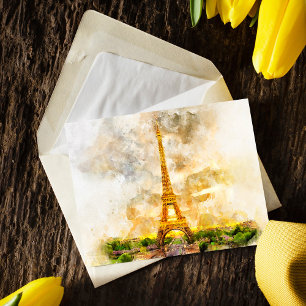 Carte Postale Tour Eiffel à Paris au coucher du soleil nr1