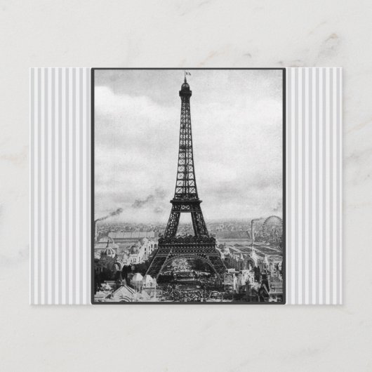 Carte Postale Tour Eiffel À Paris Vintage (Devant)