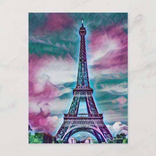 Carte Postale Tour Eiffel Abstraite (Devant)