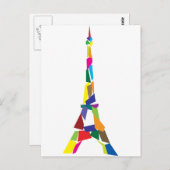 Carte Postale Tour Eiffel Abstraite, France, Paris (Devant / Derrière)