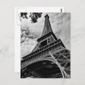 Carte Postale Tour Eiffel Amour Paris Europe Noir et Blanc Gros (Devant / Derrière)
