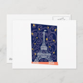 Carte Postale Tour Eiffel avec étoiles et perles (Devant / Derrière)