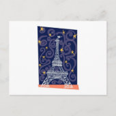 Carte Postale Tour Eiffel avec étoiles et perles (Devant)