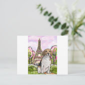 Carte Postale tour eiffel beagle paris (Debout devant)