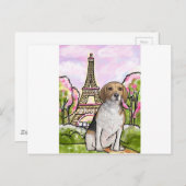Carte Postale tour eiffel beagle paris (Devant / Derrière)