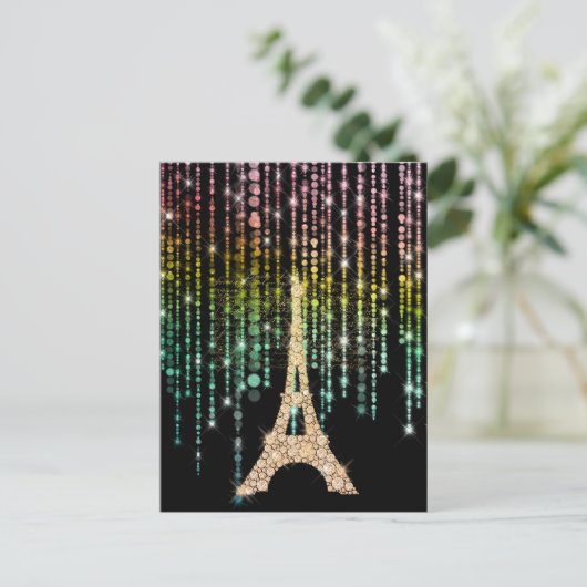 Carte postale Tour Eiffel Champagne (Debout devant)