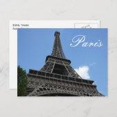Carte Postale Tour Eiffel, Ciel bleu, Paris, France (Devant / Derrière)