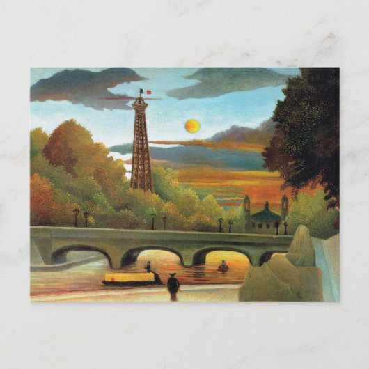 Carte Postale Tour Eiffel coucher de soleil Henri Rousseau (Devant)