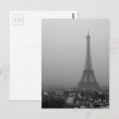 Carte Postale Tour Eiffel dans la brume (Devant / Derrière)