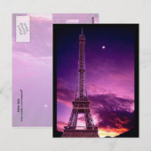 Carte Postale Tour Eiffel dans Sunshine Sky (Devant / Derrière)