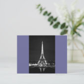 Carte Postale Tour Eiffel de nuit - B/W (Debout devant)