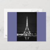 Carte Postale Tour Eiffel de nuit - B/W (Devant / Derrière)