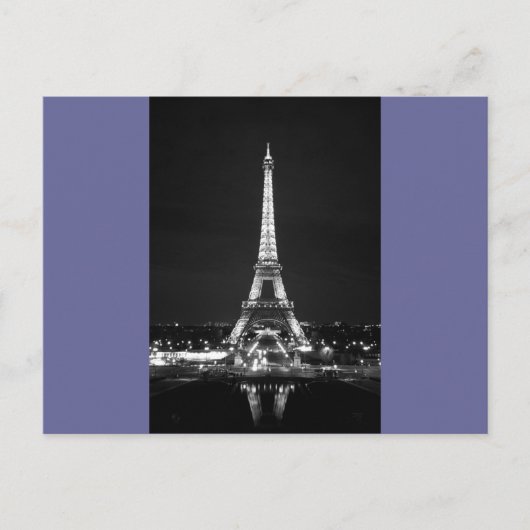 Carte Postale Tour Eiffel de nuit - B/W (Devant)