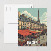Carte Postale Tour Eiffel de Paris (Devant / Derrière)