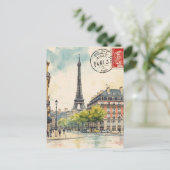 Carte Postale Tour Eiffel de Paris (Debout devant)
