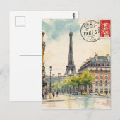 Carte Postale Tour Eiffel de Paris (Devant / Derrière)