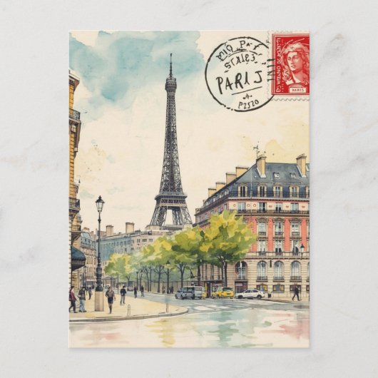 Carte Postale Tour Eiffel de Paris (Devant)